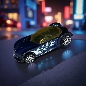 Hot Wheels Golden Arrow Car Multipacks Dark Blue Flames Yellow Tint 2012 Car 1:6